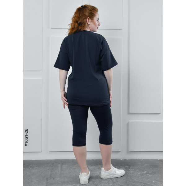 1661-26 Костюм жіночий футболка + бриджі кулір напівбатал (3 од:48,50,52)