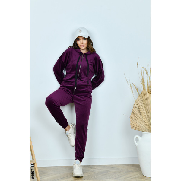 0507-13 Спортивний костюм жіночий на блискавці велюр норма (3 од: 42,44,46)