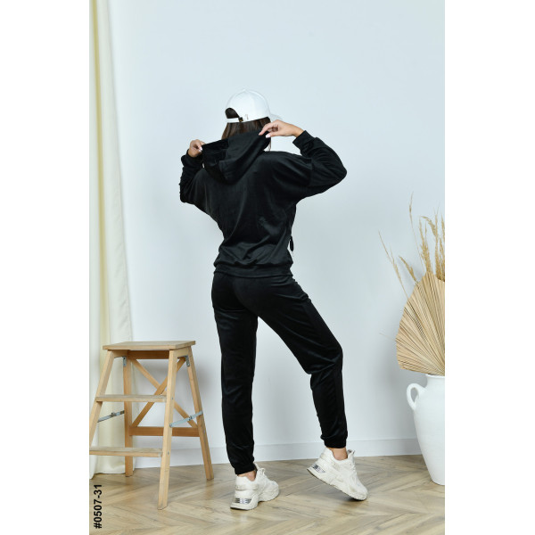 0507-31 Спортивний костюм жіночий на блискавці велюр норма (3 од: 42,44,46)