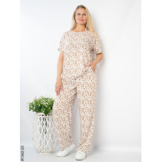 1342-23 Костюм жіночий з квітковим принтом штапель (4 од: 44,46,48,50)