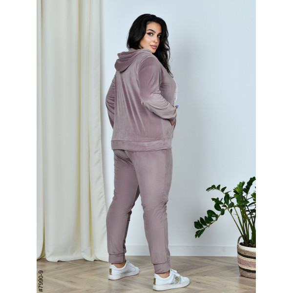 7990-9 Спортивний костюм жіночий на блискавці велюр супербатал (4 од: 54,56.58.60)