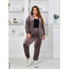 7960-22 Спортивний костюм жіночий на блискавці велюр супербатал (3 ед: 54-56,56-58,58-60)