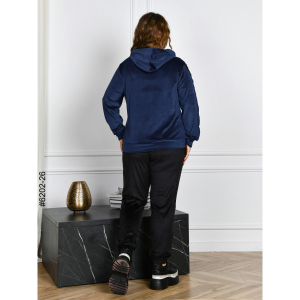 6202-26 Спортивний костюм жіночий велюр напівбатал (4 од: 48,50,52,54)