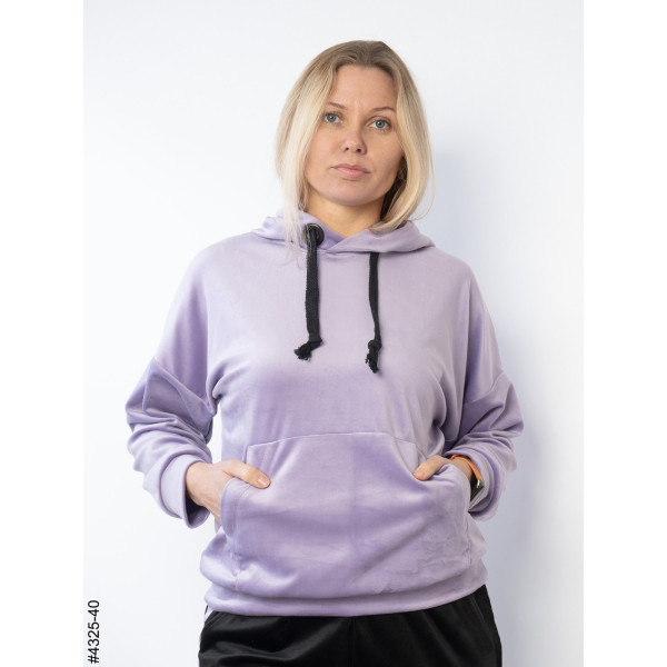 4325-40 Худі жіночий велюр напівбатал (розмір 52-54 | універсальний)