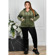 9977-6 Спортивний костюм жіночий на блискавці велюр батал (4 од: 54,56,58,60)