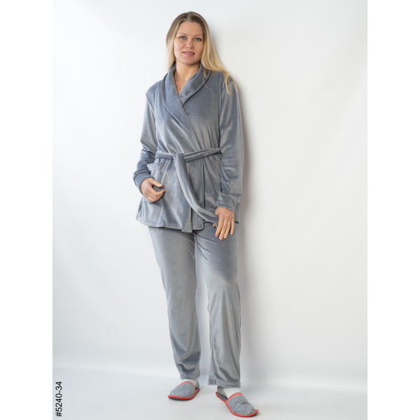 5240-34 Костюм домашній жіночий велюр (3 од: 42-44,46-48,50-52)
