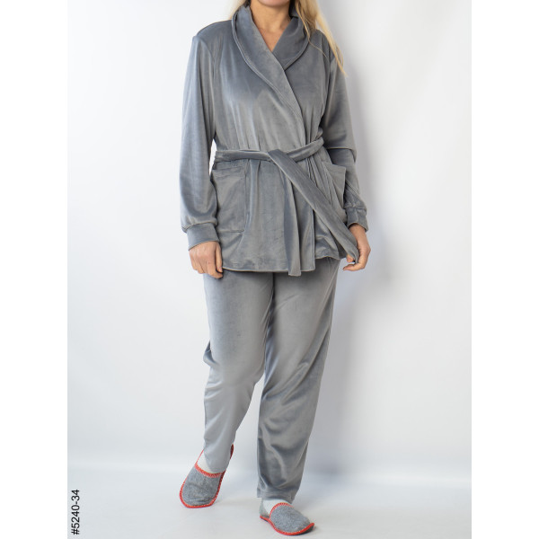 5240-34 Костюм домашній жіночий велюр (3 од: 42-44,46-48,50-52)