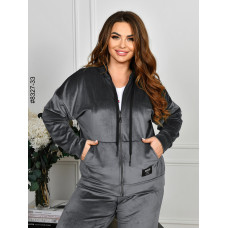 8327-33 Спортивний костюм жіночий на блискавці велюр напівбатал (4 од: 48,50,52,54)
