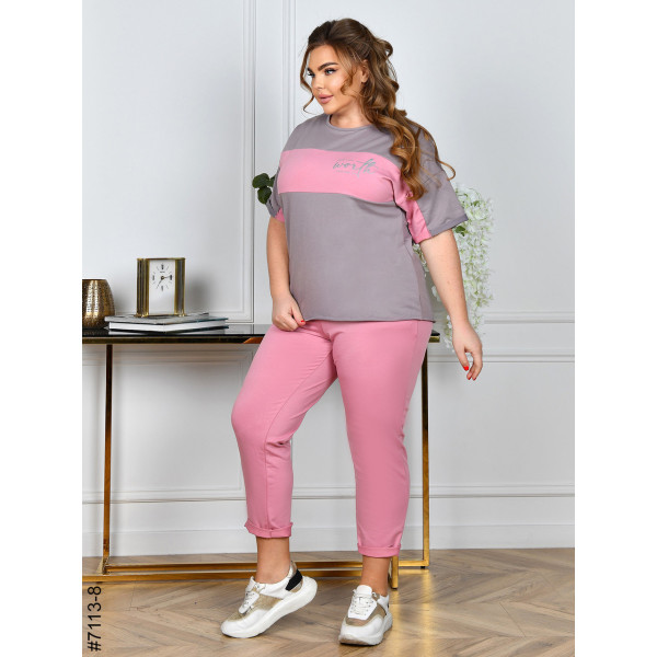 7113-8 Спортивний костюм жіночий двунитка батал (5 од: 52,54,56,58,60)