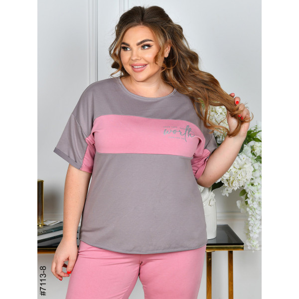 7113-8 Спортивний костюм жіночий двунитка батал (5 од: 52,54,56,58,60)