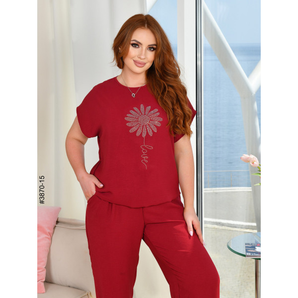 3870-15 Спортивний костюм жіночий креп батал (4 од: 50,52,54,56)