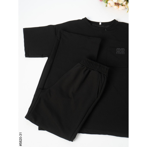 5820-31 Спортивний костюм жіночий турецька двонитка напівбатал (3 од: 46,48,50)