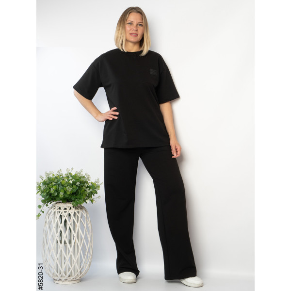 5820-31 Спортивний костюм жіночий турецька двонитка напівбатал (3 од: 46,48,50)