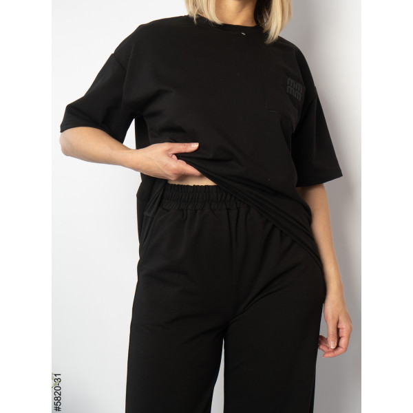 5820-31 Спортивний костюм жіночий турецька двонитка напівбатал (3 од: 46,48,50)