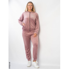 7920-48 Жіночий спортивний костюм велюр напівбатал (3 од.: 48,50,52)