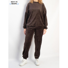 2211-19 Костюм-піжама жіночий махра напівбатал (3 од: 44-46,48-50,52-54)