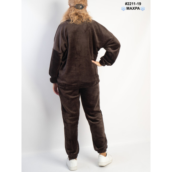 2211-19 Костюм-піжама жіночий махра напівбатал (3 од: 44-46,48-50,52-54)