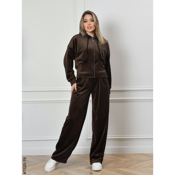 7520-19 Спортивний костюм жіночий на блискавці велюр норма (4 од: 44,46,48,50)
