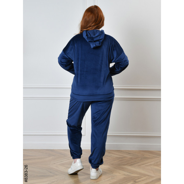 8383-26 Спортивний костюм жіночий на блискавці велюр напівбатал (4 од: 48,50,52,54)