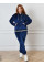 8383-26 Спортивний костюм жіночий на блискавці велюр напівбатал (4 од: 48,50,52,54)