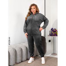 1239-44 Спортивний костюм жіночий на блискавці велюр супербатал (3 од: 54,56,58)