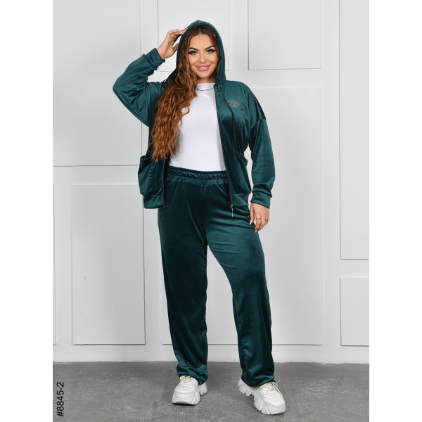 8845-2 Спортивний костюм жіночий на блискавці велюр батал (4 од: 54,56,58,60)