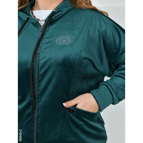 8845-2 Спортивний костюм жіночий на блискавці велюр батал (4 од: 54,56,58,60)