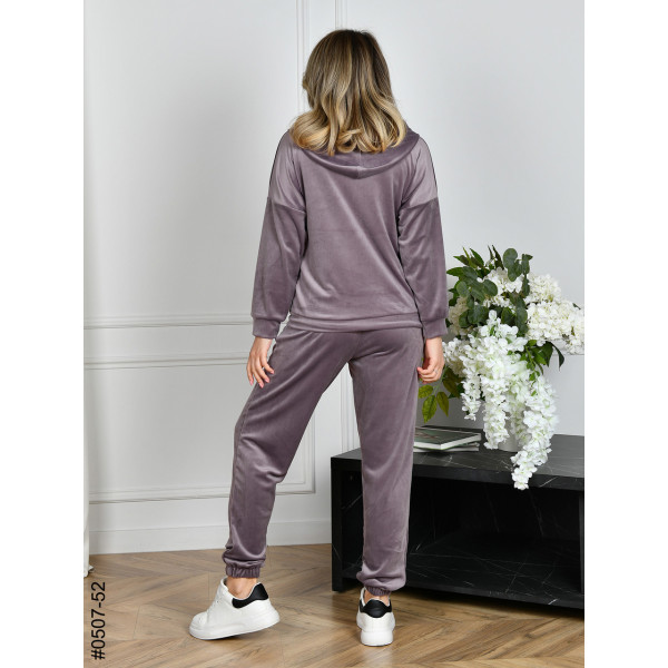 0507-52 Спортивний костюм жіночий на блискавці велюр норма (3 од: 42,44,46)