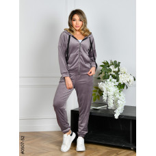 0507-52 Спортивний костюм жіночий на блискавці велюр норма (3 од: 42,44,46)