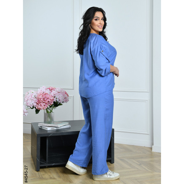 4545-27 Костюм жіночий льон жатка батал (4 од: 54,56,58,60)