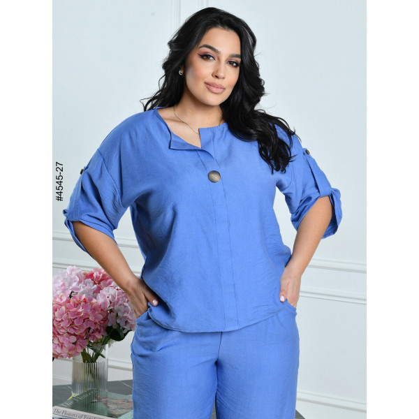 4545-27 Костюм жіночий льон жатка батал (4 од: 54,56,58,60)