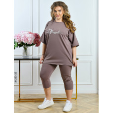 1233-23 Костюм жіночий футболка + бриджі кулір батал (3 од: 54,56,58)