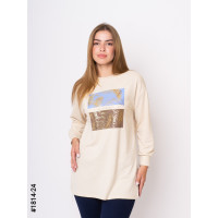 1814-24 Туника жіночі двунитка з принтом батал (3 од: S-M, M-L, L-XL)