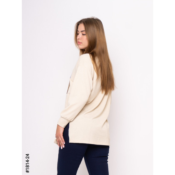 1814-24 Туника жіночі двунитка з принтом батал (3 од: S-M, M-L, L-XL)