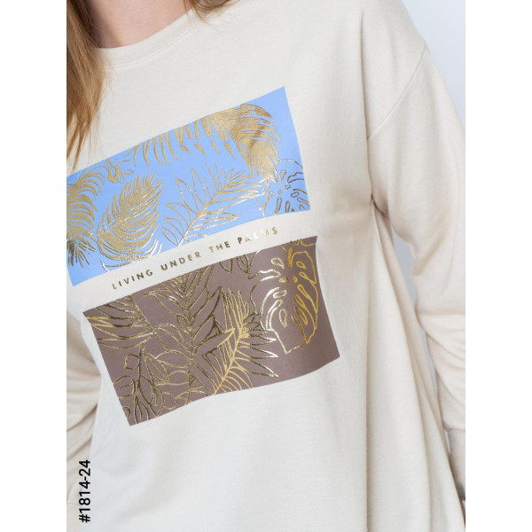 1814-24 Туника жіночі двунитка з принтом батал (3 од: S-M, M-L, L-XL)