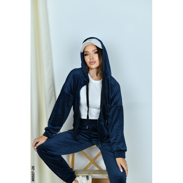 0507-26 Спортивний костюм жіночий на блискавці велюр норма (3 од: 42,44,46)