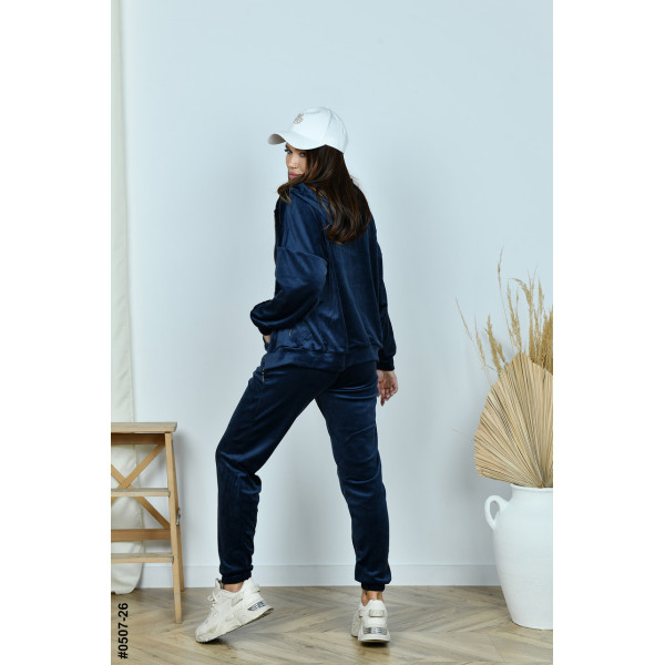 0507-26 Спортивний костюм жіночий на блискавці велюр норма (3 од: 42,44,46)