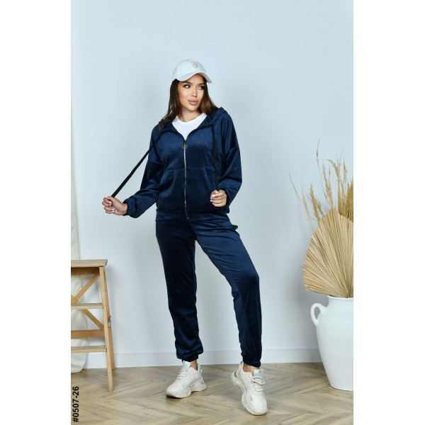 0507-26 Спортивний костюм жіночий на блискавці велюр норма (3 од: 42,44,46)