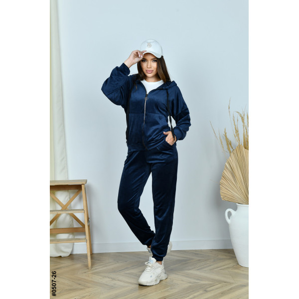 0507-26 Спортивний костюм жіночий на блискавці велюр норма (3 од: 42,44,46)