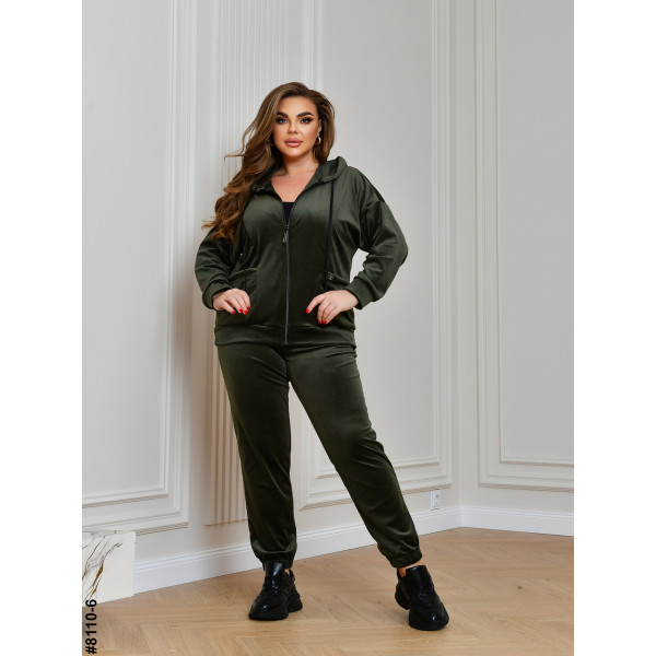8110-6 Спортивний костюм жіночий на блискавці велюр супербатал (4 од: 54,56.58.60)