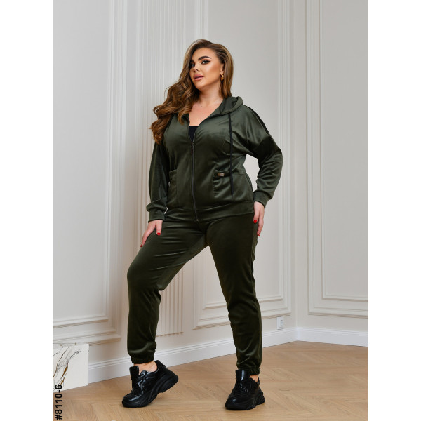 8110-6 Спортивний костюм жіночий на блискавці велюр супербатал (4 од: 54,56.58.60)