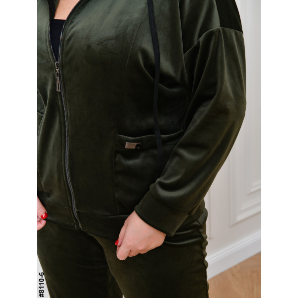 8110-6 Спортивний костюм жіночий на блискавці велюр супербатал (4 од: 54,56.58.60)