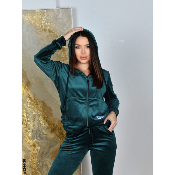 5244-30 Спортивний костюм жіночий на блискавці велюр норма (5 од: 44,46,48,50,52)