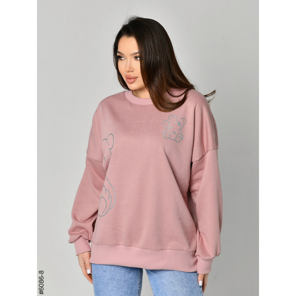 6086-8 Світшот оверсайз жіночий петля напівбатал (3 од: 42-44,46-48,50-52)