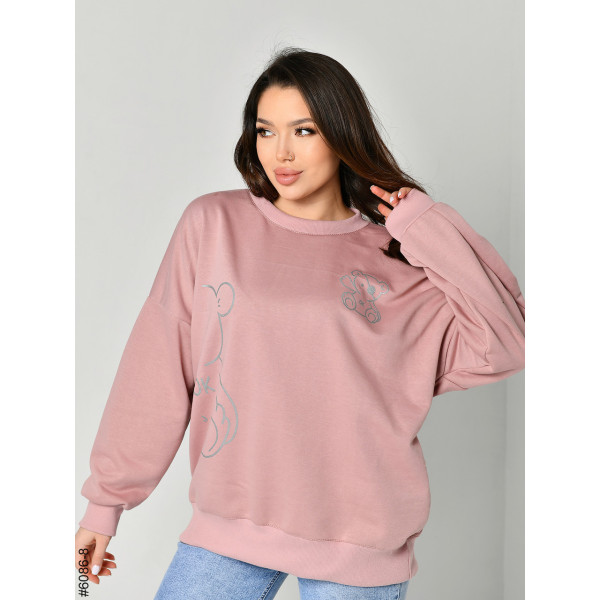 6086-8 Світшот оверсайз жіночий петля напівбатал (3 од: 42-44,46-48,50-52)