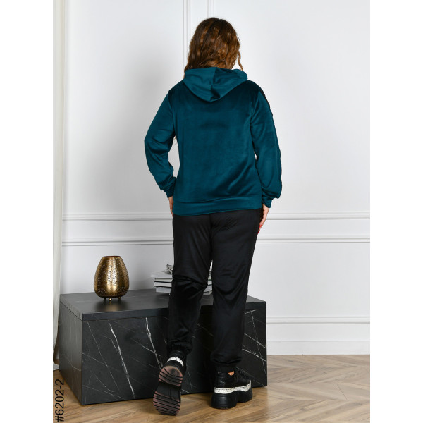 6202-2 Спортивний костюм жіночий велюр напівбатал (4 од: 48,50,52,54)