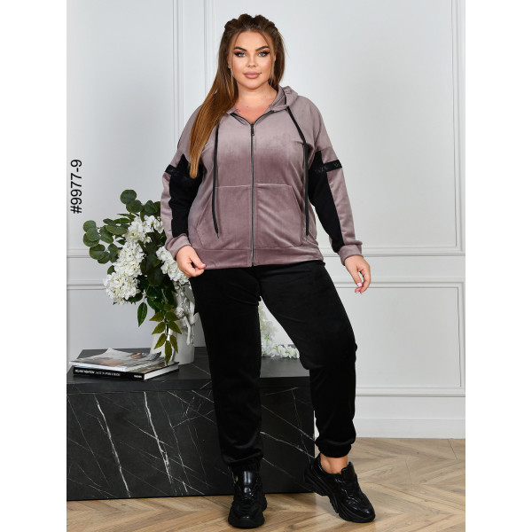9977-9 Спортивний костюм жіночий на блискавці велюр батал (4 од: 54,56,58,60)
