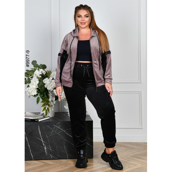 9977-9 Спортивний костюм жіночий на блискавці велюр батал (4 од: 54,56,58,60)