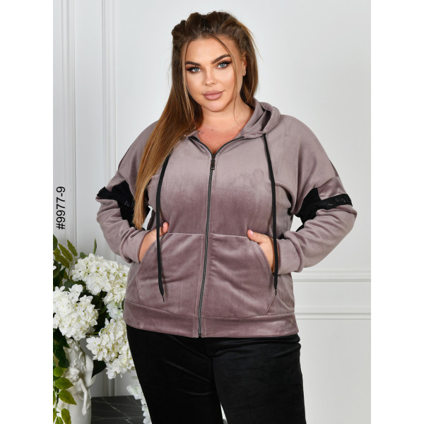 9977-9 Спортивний костюм жіночий на блискавці велюр батал (4 од: 54,56,58,60)