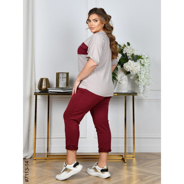 7113-14 Спортивний костюм жіночий двунитка батал (5 од: 52,54,56,58,60)